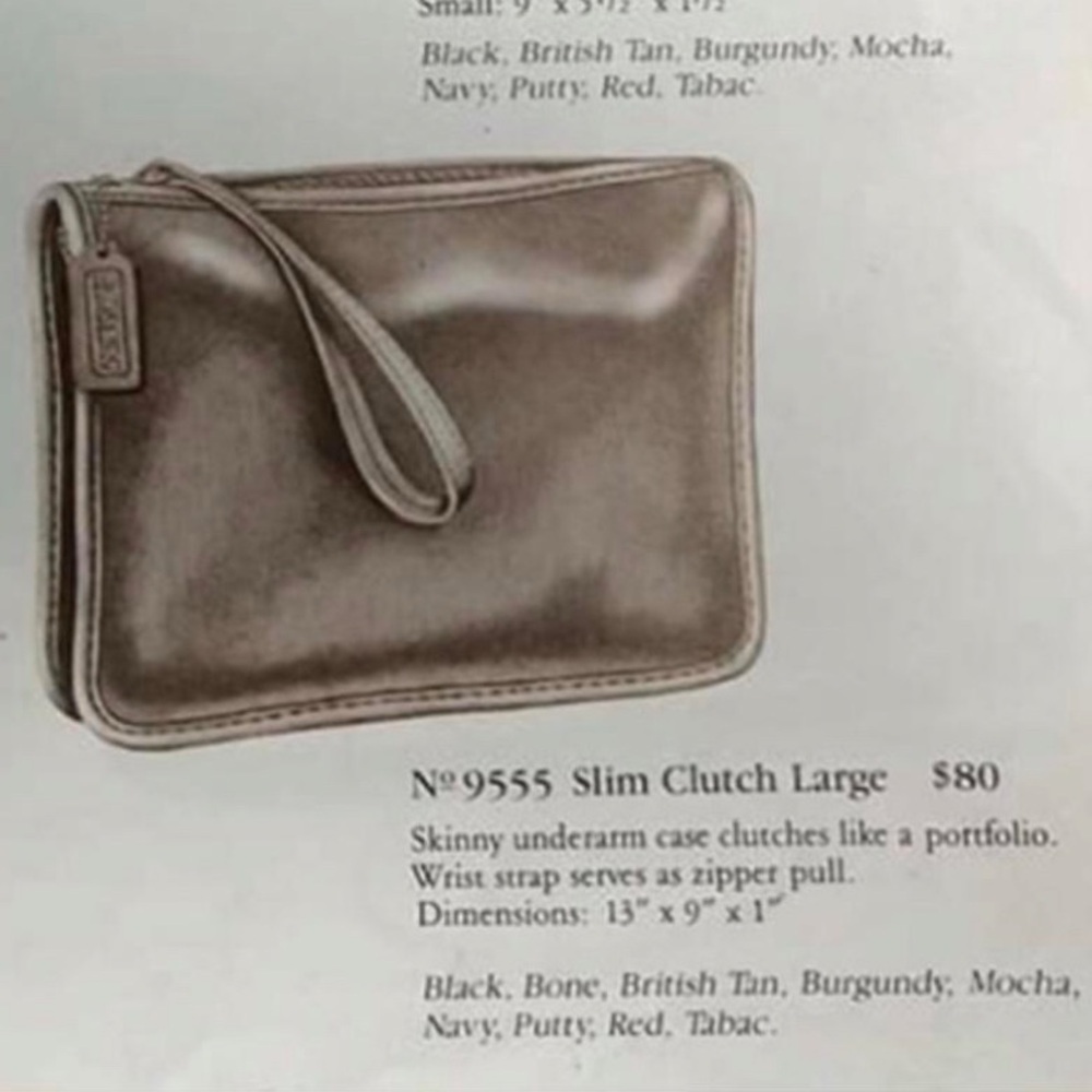 VINTAGE COACH LARGE SLIM CLUTCH IN BRITISH TAN 9555 - Picture 13 of 14